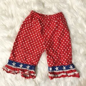 Jelly the Pug American Flag Ruffle Pants sz 4